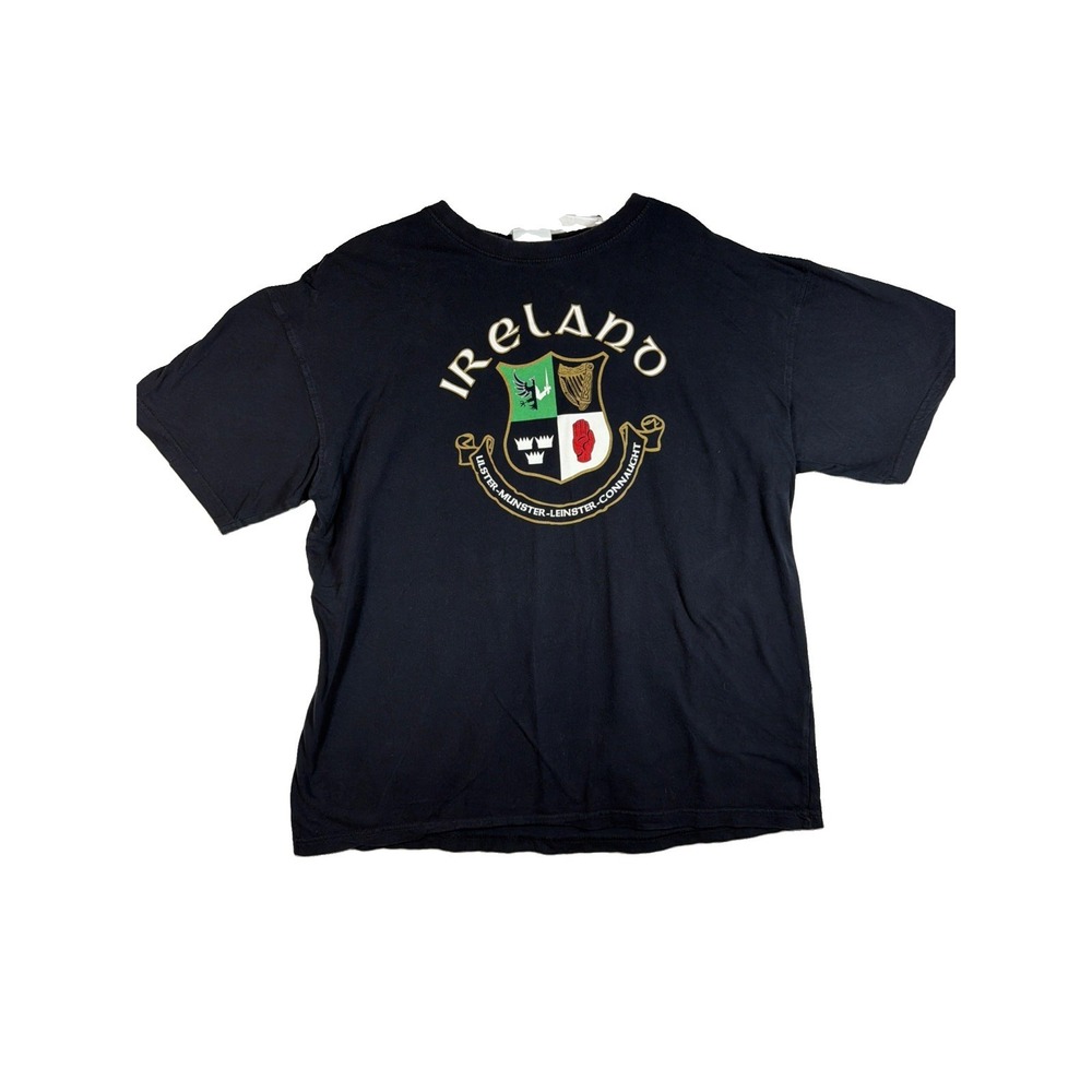 Traditional Craftwear Ireland Crest T-Shirt Black XL Relaxed Fit 100% Cotton Tee